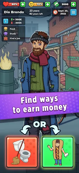 Hobo Life: Business Simulator на телефон — скачать мод: Безлимитные деньги и ресурсы — скриншот 3 Hobo Life: Business Simulator на телефон — скачать мод: Безлимитные деньги и ресурсы — скриншот 3