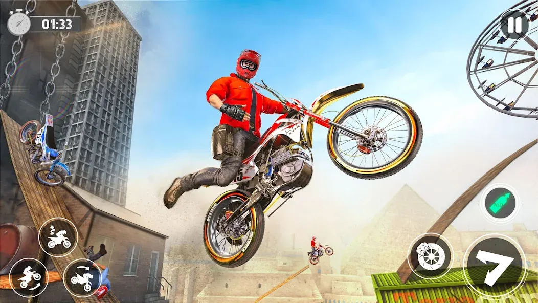 Скачать Bike Stunt Race Tricks Master на Андроид с модом — Безлимитное топливо и открыты трассы — скриншот 1 Скачать Bike Stunt Race Tricks Master на Андроид с модом — Безлимитное топливо и открыты трассы — скриншот 1