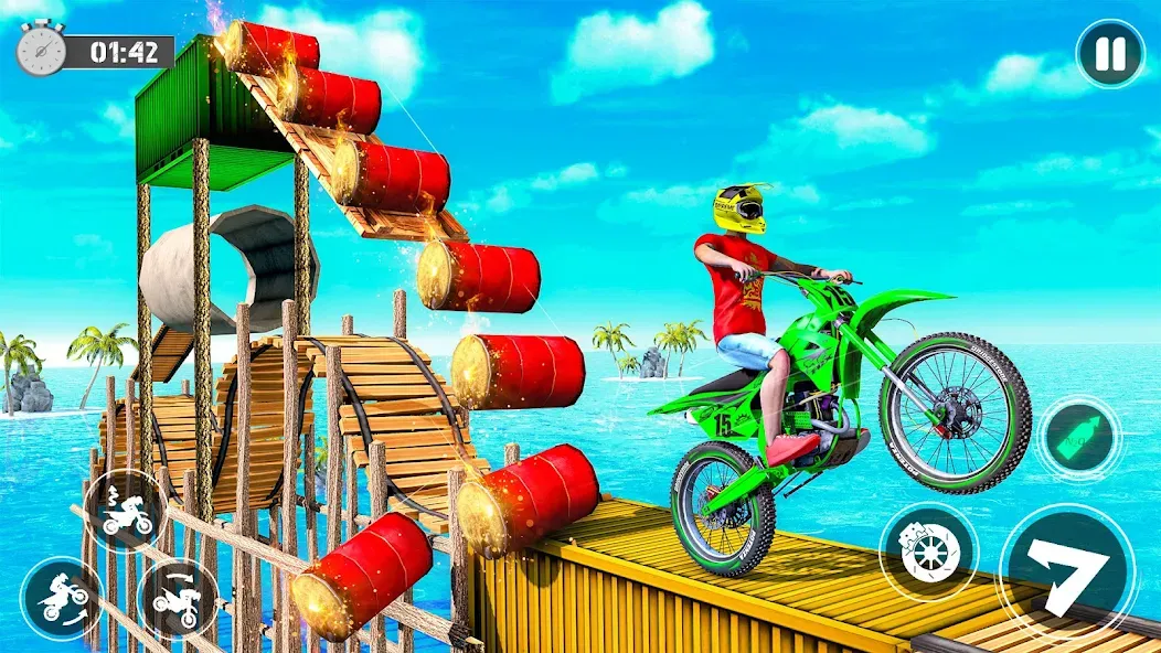 Скачать Bike Stunt Race Tricks Master на Андроид с модом — Безлимитное топливо и открыты трассы — скриншот 3 Скачать Bike Stunt Race Tricks Master на Андроид с модом — Безлимитное топливо и открыты трассы — скриншот 3