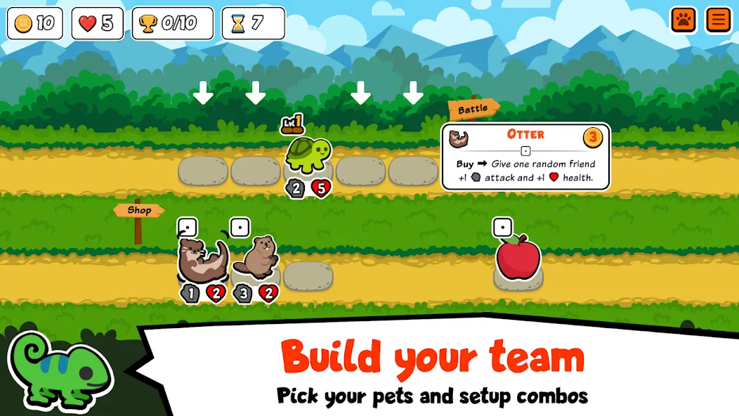 Super Auto Pets MOD APK: Много монет и все питомцы открыты — скриншот 1