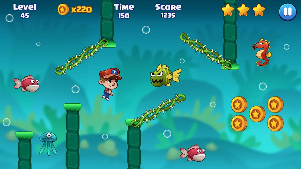 Super Bill World-Fun Adventure на телефон — скачать мод: Безлимитные монеты и открытые уровни — скриншот 5 Super Bill World-Fun Adventure на телефон — скачать мод: Безлимитные монеты и открытые уровни — скриншот 5