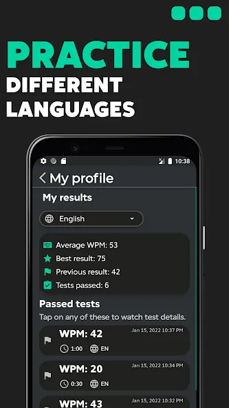 Скачать TypeGo – speed up your typing! мод — Быстрая прокачка навыков печати — скриншот 3 Скачать TypeGo – speed up your typing! мод — Быстрая прокачка навыков печати — скриншот 3