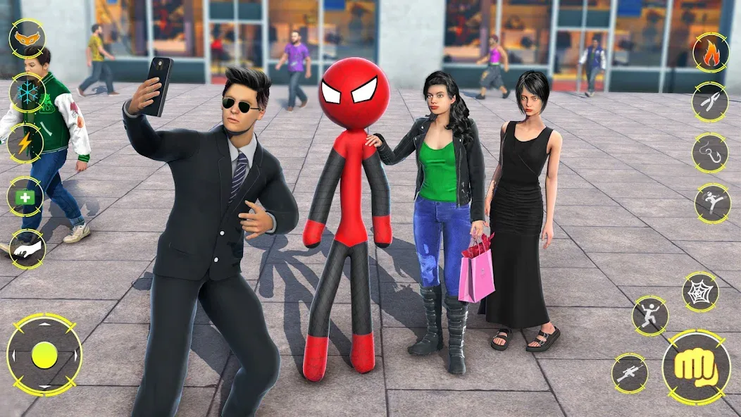 StickMan Rope Hero Spider Game взломанный APK — Безлимитные деньги и суперспособности — скриншот 2