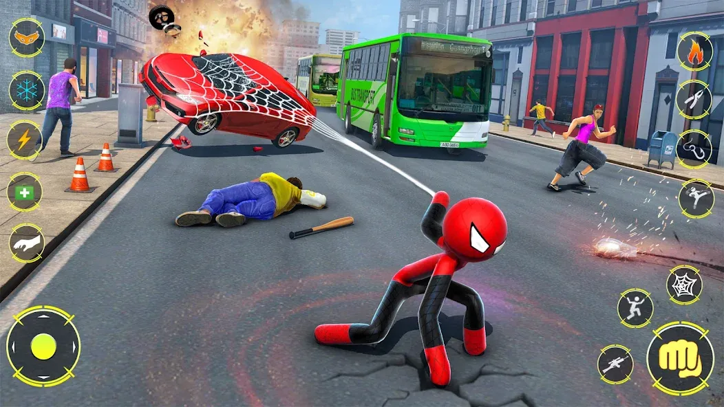 StickMan Rope Hero Spider Game взломанный APK — Безлимитные деньги и суперспособности — скриншот 3