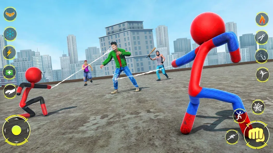 StickMan Rope Hero Spider Game взломанный APK — Безлимитные деньги и суперспособности — скриншот 4