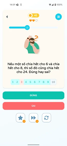 Скачать Chọn Đúng Sai мод — Mở khóa tất cả câu hỏi — скриншот 2 Скачать Chọn Đúng Sai мод — Mở khóa tất cả câu hỏi — скриншот 2