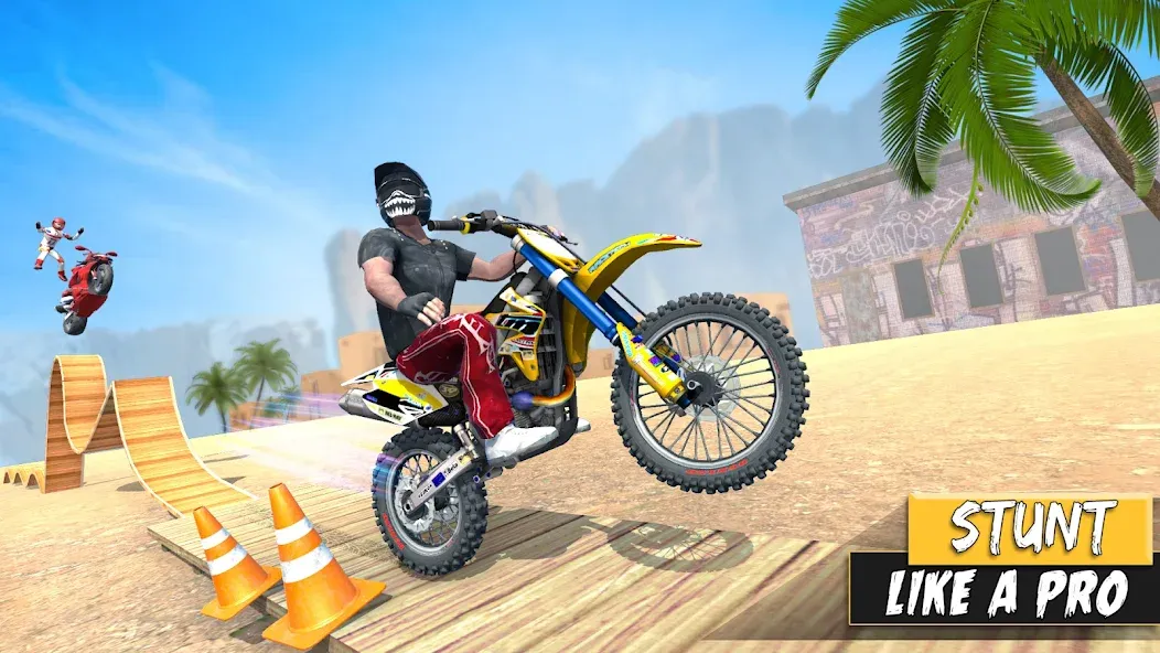 Скачать Bike Stunt Games Stunt Bike 3D Mod APK — Безлимитные деньги и все байки — скриншот 4