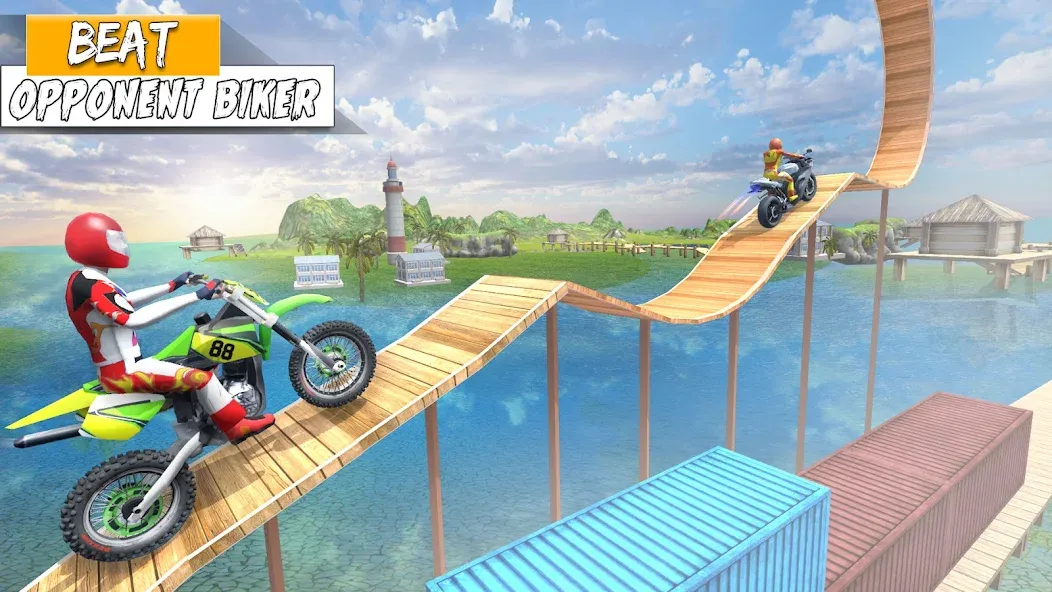 Скачать Bike Stunt Games Stunt Bike 3D Mod APK — Безлимитные деньги и все байки — скриншот 5