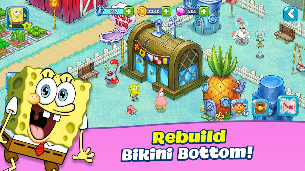 SpongeBob Adventures: In A Jam на телефон — скачать мод: Безлимитные деньги и ресурсы — скриншот 1 SpongeBob Adventures: In A Jam на телефон — скачать мод: Безлимитные деньги и ресурсы — скриншот 1
