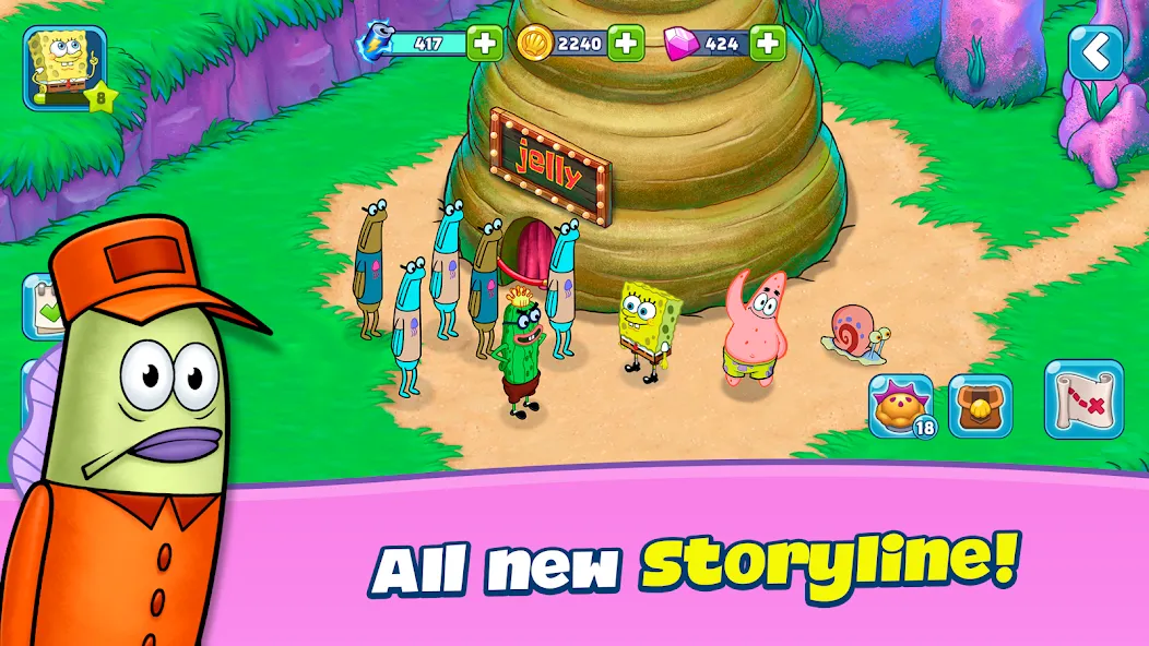 SpongeBob Adventures: In A Jam на телефон — скачать мод: Безлимитные деньги и ресурсы — скриншот 4 SpongeBob Adventures: In A Jam на телефон — скачать мод: Безлимитные деньги и ресурсы — скриншот 4