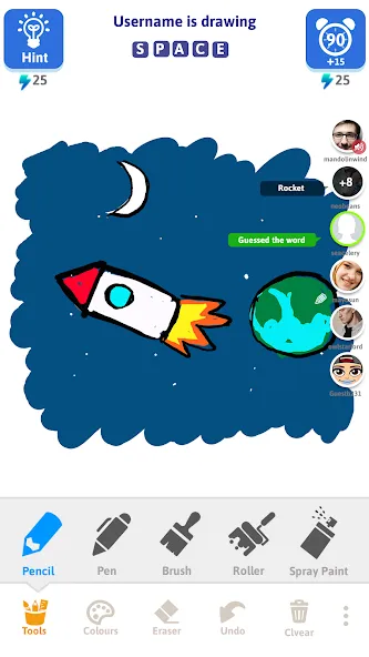 Мод Draw N Guess Multiplayer — Много игроков и безлимитные подсказки, скачать APK — скриншот 3 Мод Draw N Guess Multiplayer — Много игроков и безлимитные подсказки, скачать APK — скриншот 3