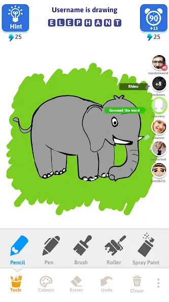 Мод Draw N Guess Multiplayer — Много игроков и безлимитные подсказки, скачать APK — скриншот 4 Мод Draw N Guess Multiplayer — Много игроков и безлимитные подсказки, скачать APK — скриншот 4