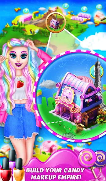 DIY Candy Makeup-Beauty Salon — Безлимитные монеты и всё открыто, скачать мод APK — скриншот 4 DIY Candy Makeup-Beauty Salon — Безлимитные монеты и всё открыто, скачать мод APK — скриншот 4