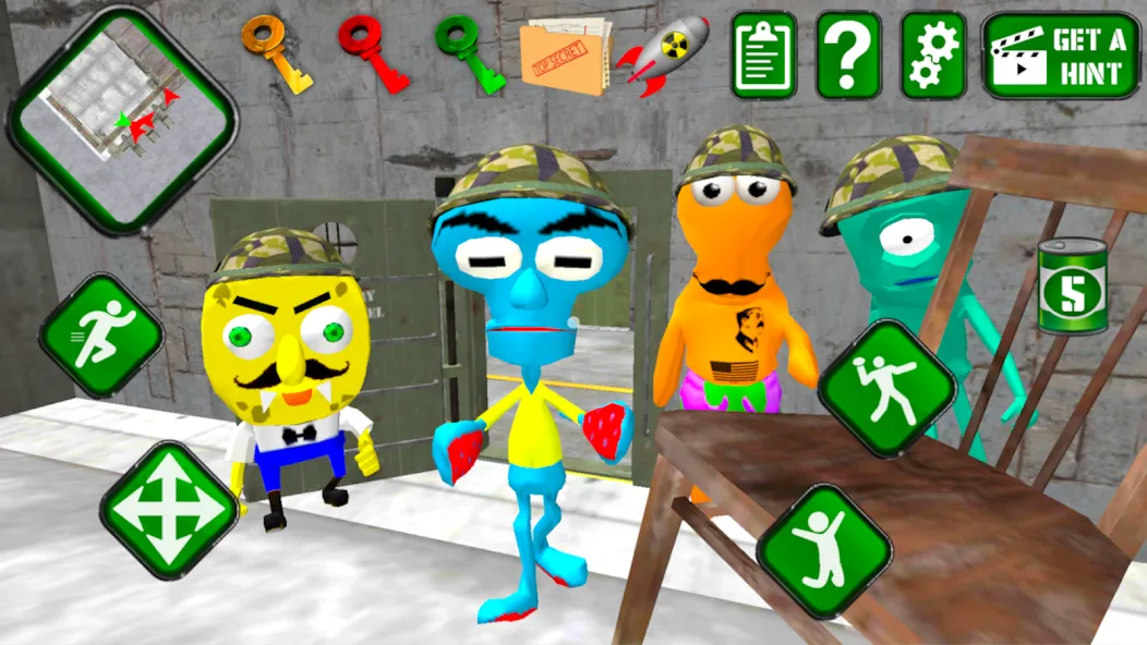 Sponge Area 51. Neighbor Alien мод на Андроид: Безлимитные патроны и ускоренный бег — скриншот 4