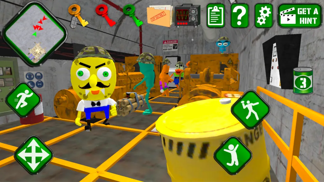 Sponge Area 51. Neighbor Alien мод на Андроид: Безлимитные патроны и ускоренный бег — скриншот 5