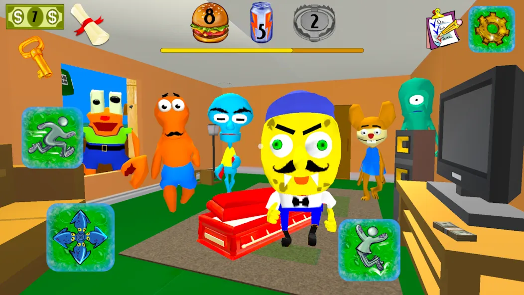 Скачать Sponge Neighbor Escape 3D мод — Открыты все уровни и подсказки — скриншот 4 Скачать Sponge Neighbor Escape 3D мод — Открыты все уровни и подсказки — скриншот 4