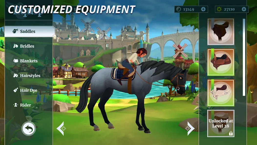Скачать Wildshade: Fantasy Horse Races последней версии — Безлимитные деньги и ускорение лошадей — скриншот 5