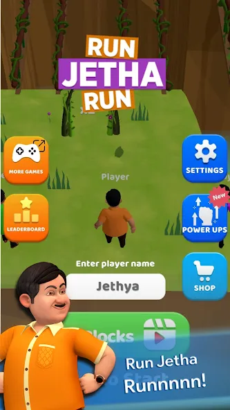 Run Jetha Run мод на Андроид: Бесконечные монеты и энергия — скриншот 1