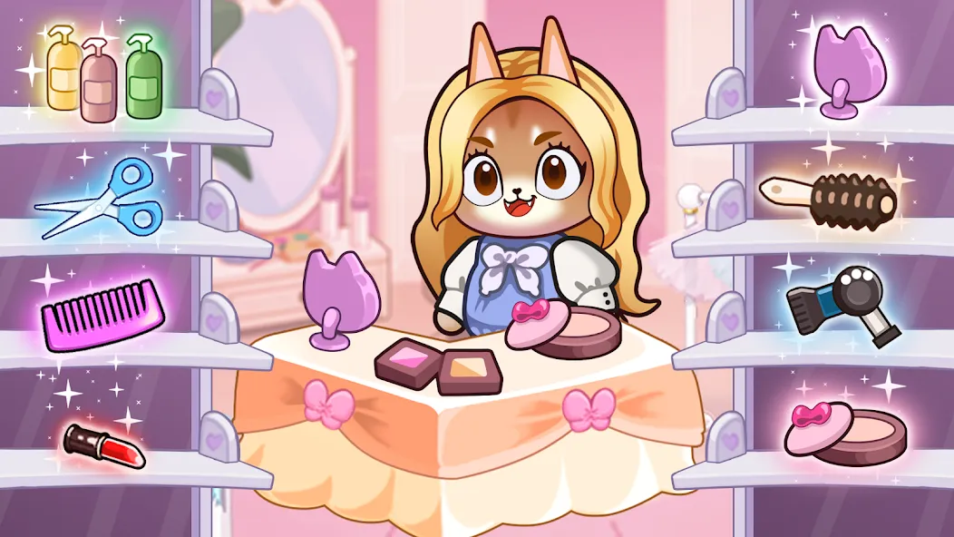 Мод Idle Cat Makeover: Hair Salon — Безлимитные деньги и всё открыто, скачать APK — скриншот 1 Мод Idle Cat Makeover: Hair Salon — Безлимитные деньги и всё открыто, скачать APK — скриншот 1