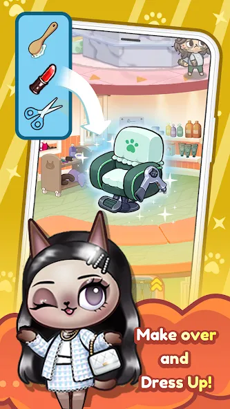 Мод Idle Cat Makeover: Hair Salon — Безлимитные деньги и всё открыто, скачать APK — скриншот 5 Мод Idle Cat Makeover: Hair Salon — Безлимитные деньги и всё открыто, скачать APK — скриншот 5