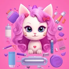 Мод Idle Cat Makeover: Hair Salon — Безлимитные деньги и всё открыто, скачать APK