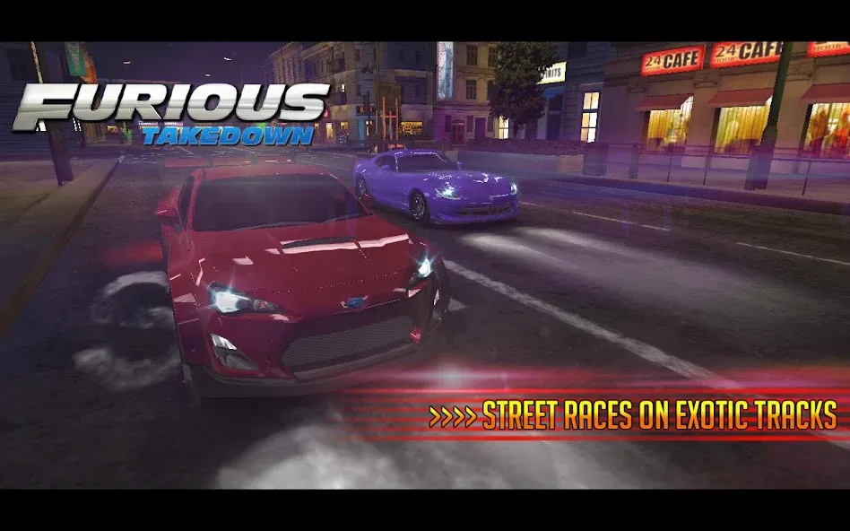 Furious: Takedown Racing мод на Андроид: Безлимитные деньги и топливо — скриншот 5
