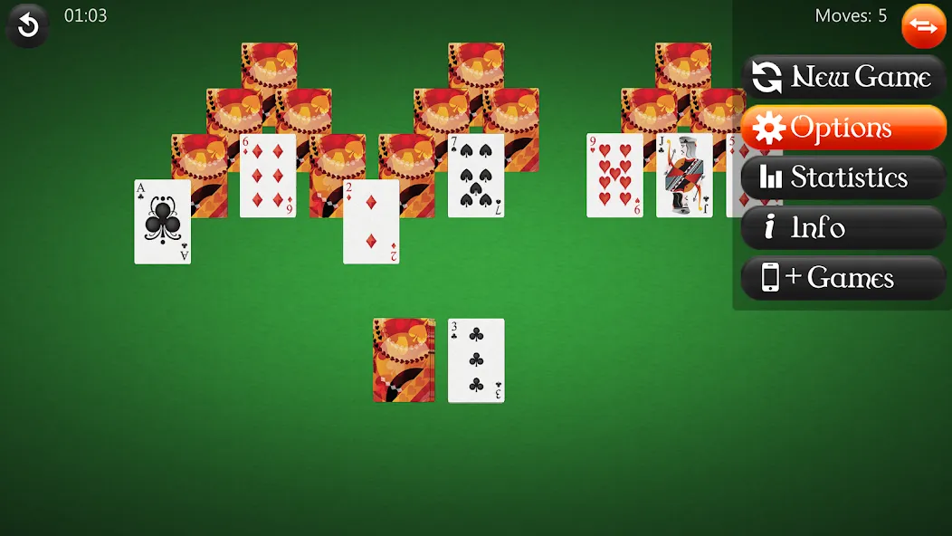TriPeaks Solitaire бесплатно на Андроид — мод: Без рекламы и много подсказок — скриншот 3