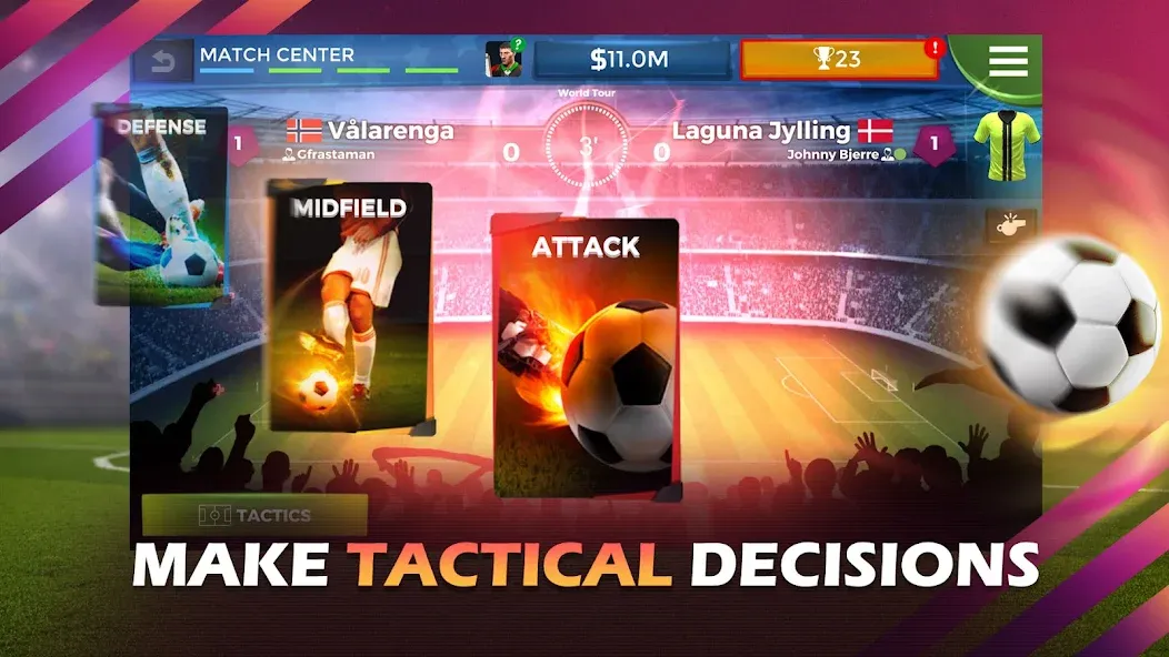 Скачать Pro 11 - Soccer Manager Game бесплатно — Безлимитные деньги и алмазы — скриншот 3