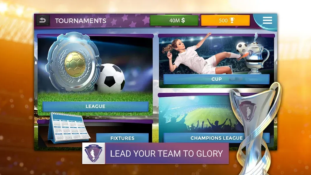 WSM - Women's Soccer Manager взлом APK — Безлимитные деньги и ресурсы — скриншот 4 WSM - Women's Soccer Manager взлом APK — Безлимитные деньги и ресурсы — скриншот 4