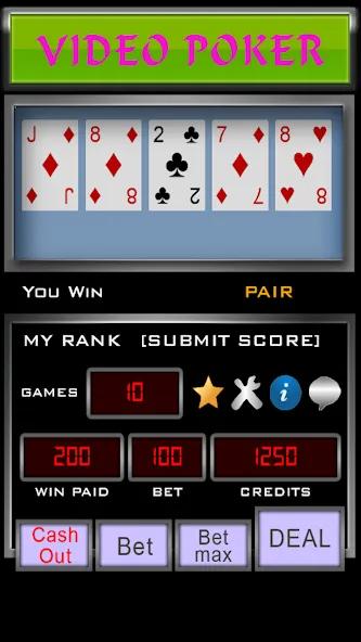 Video Poker — скачать мод: Безлимитные деньги и открыты все режимы — скриншот 4 Video Poker — скачать мод: Безлимитные деньги и открыты все режимы — скриншот 4