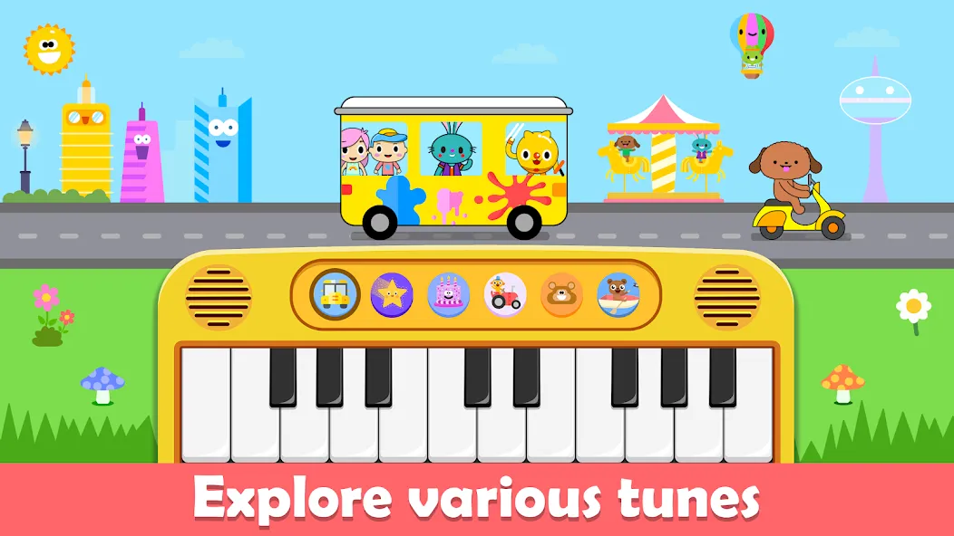 Скачать взлом Baby Piano Kids Music Games — Разблокирована вся детская музыка — скриншот 1