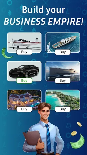 Business Empire: RichMan — последняя версия с модом (Безлимитные деньги и открыты все возможности) — скриншот 1