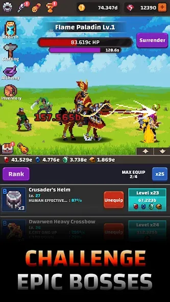 Tower Quest: Pixel Idle RPG мод на Андроид: Безлимитные ресурсы и герои — скриншот 2