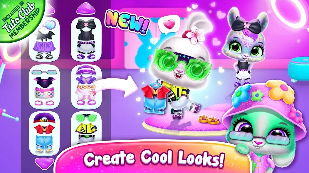 Bunnsies - Happy Pet World взлом APK — Безлимитные монеты и все питомцы — скриншот 1