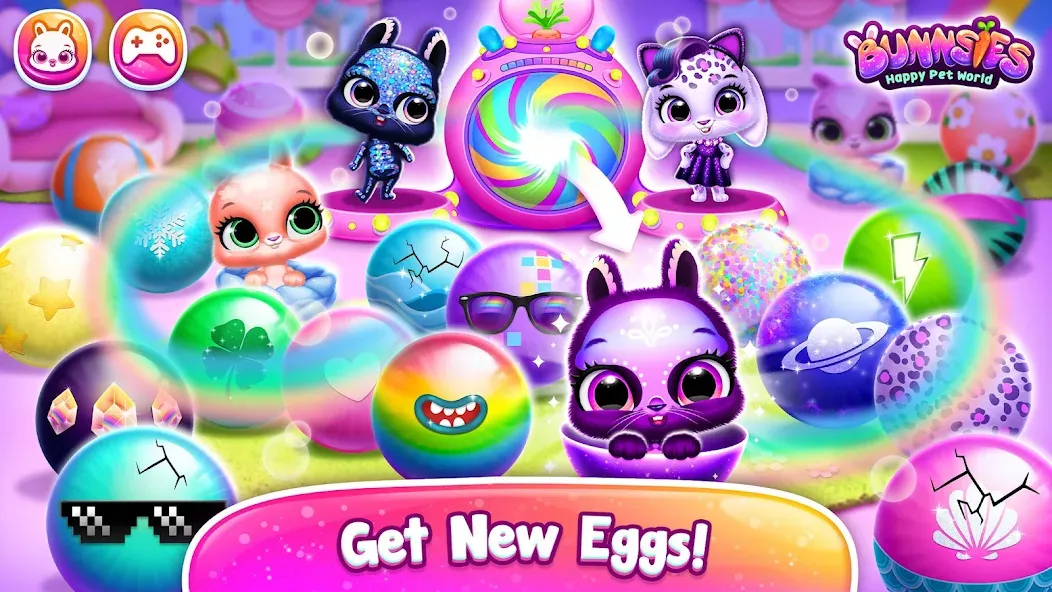 Bunnsies - Happy Pet World взлом APK — Безлимитные монеты и все питомцы — скриншот 2