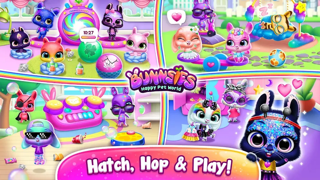 Bunnsies - Happy Pet World взлом APK — Безлимитные монеты и все питомцы — скриншот 3