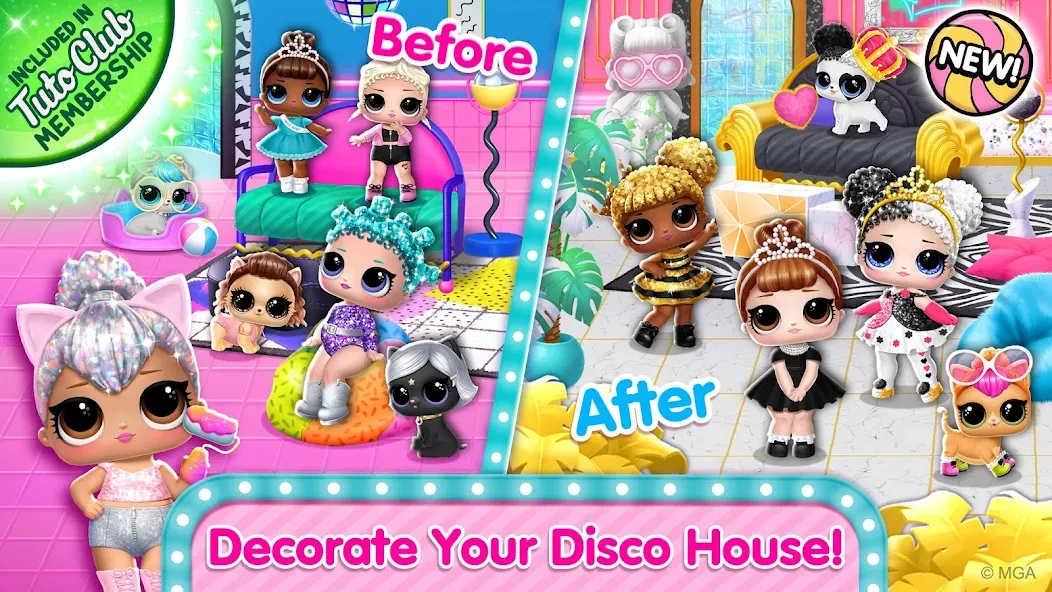 Мод L.O.L. Surprise! Disco House — Безлимитные монеты и разблокированы все комнаты, скачать APK — скриншот 1 Мод L.O.L. Surprise! Disco House — Безлимитные монеты и разблокированы все комнаты, скачать APK — скриншот 1