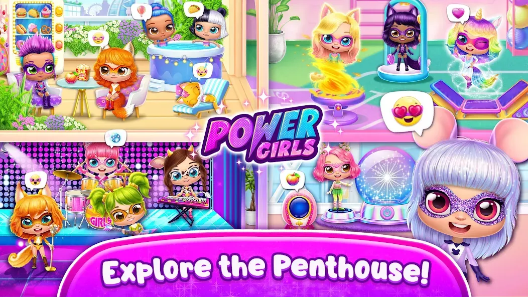 Power Girls - Fantastic Heroes MOD APK скачать на Андроид — Безлимитные деньги и все герои — скриншот 3