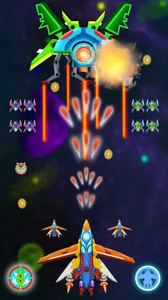 Galaxy Shooting: Alien Attack MOD APK: Безлимитные деньги и усиленное оружие — скриншот 4