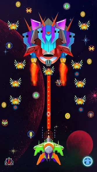 Galaxy Shooting: Alien Attack MOD APK: Безлимитные деньги и усиленное оружие — скриншот 5