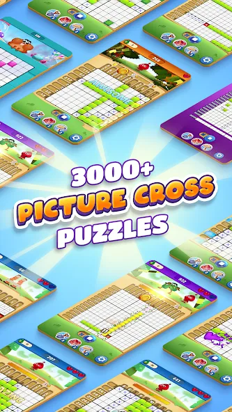 Nono Crossing Picture Nonogram — скачать мод: Подсказки и все уровни открыты — скриншот 4
