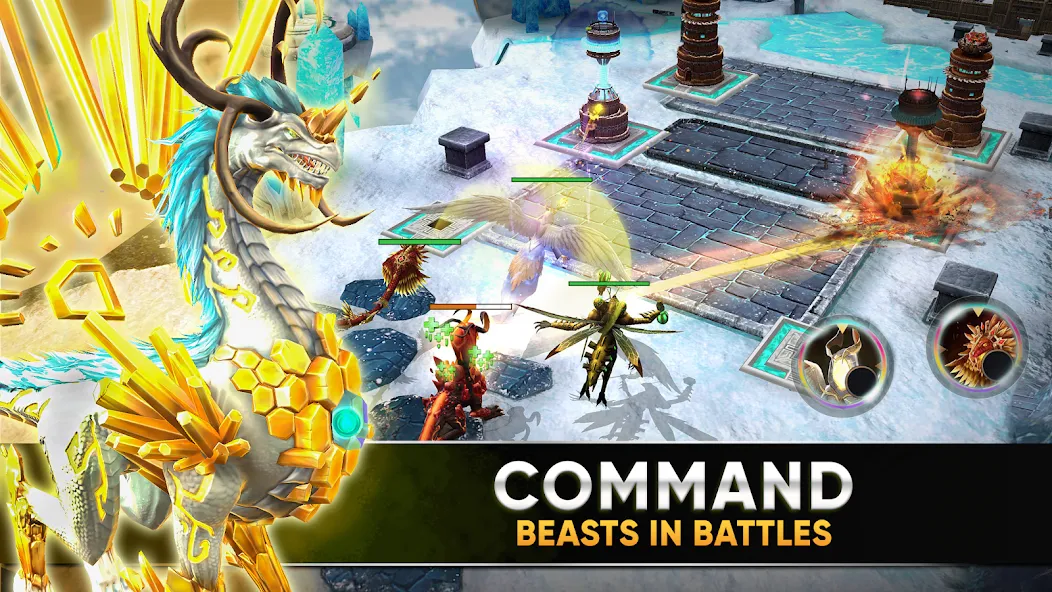 Clash of Beasts: Tower Defense на телефон — скачать мод: Безлимитные ресурсы и усиленные башни — скриншот 2