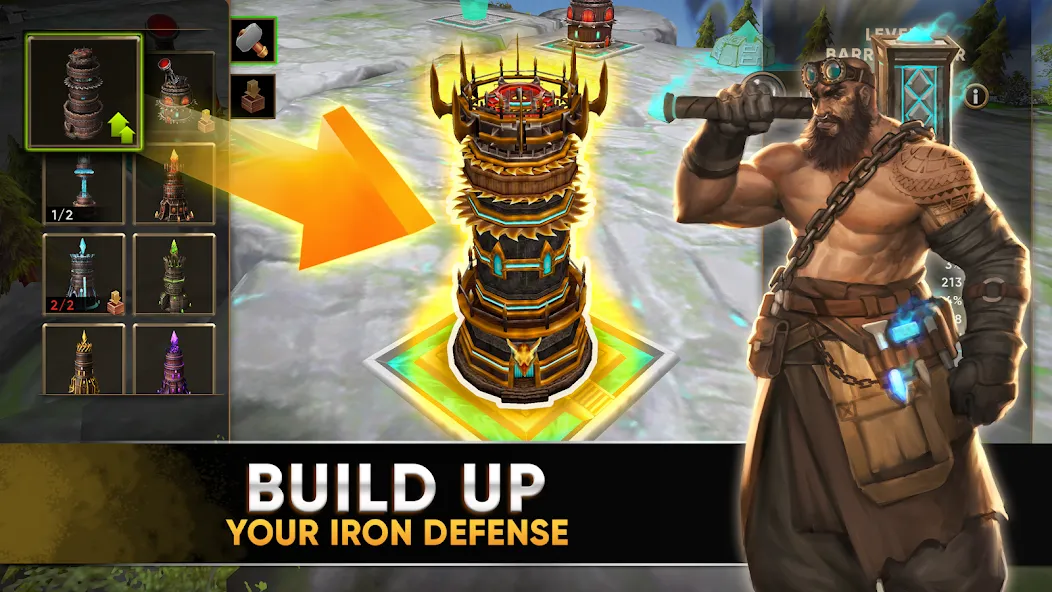 Clash of Beasts: Tower Defense на телефон — скачать мод: Безлимитные ресурсы и усиленные башни — скриншот 3