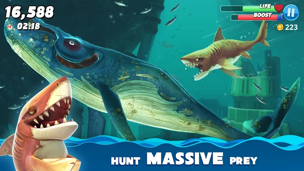 Hungry Shark World взлом на Андроид — Безлимитные монеты и бриллианты — скриншот 5