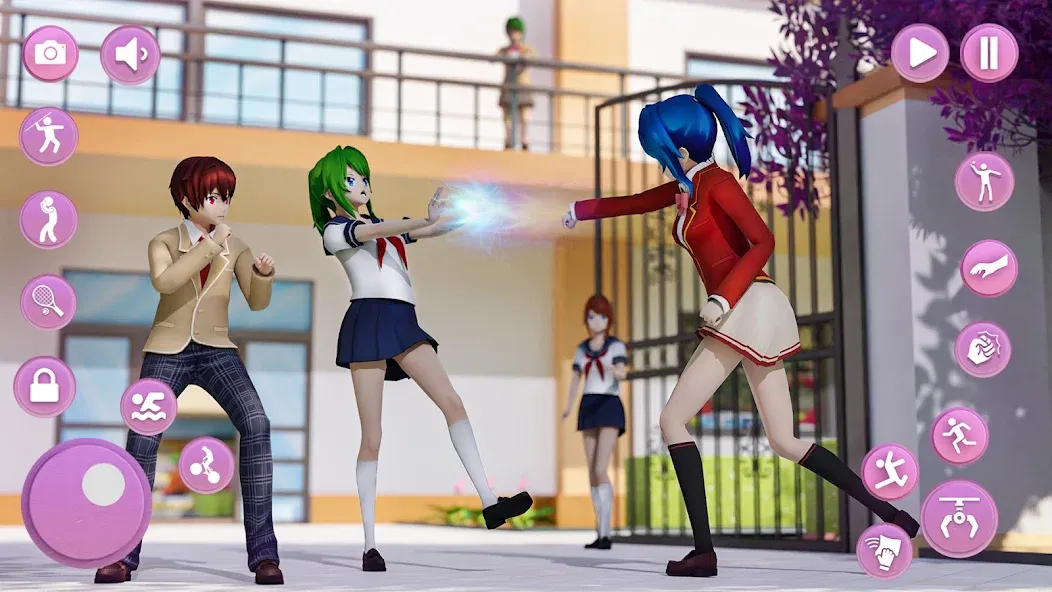 Anime School Girl Simulator 3D на телефон — скачать мод: Безлимитные деньги и всё открыто — скриншот 3 Anime School Girl Simulator 3D на телефон — скачать мод: Безлимитные деньги и всё открыто — скриншот 3