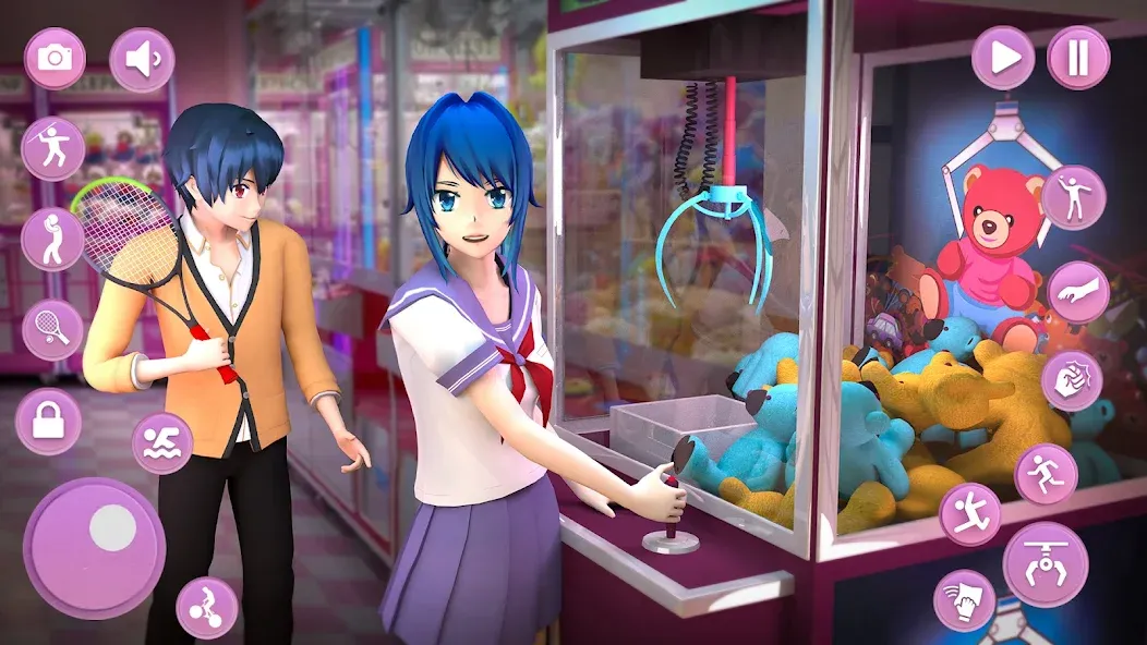 Anime School Girl Simulator 3D на телефон — скачать мод: Безлимитные деньги и всё открыто — скриншот 4 Anime School Girl Simulator 3D на телефон — скачать мод: Безлимитные деньги и всё открыто — скриншот 4