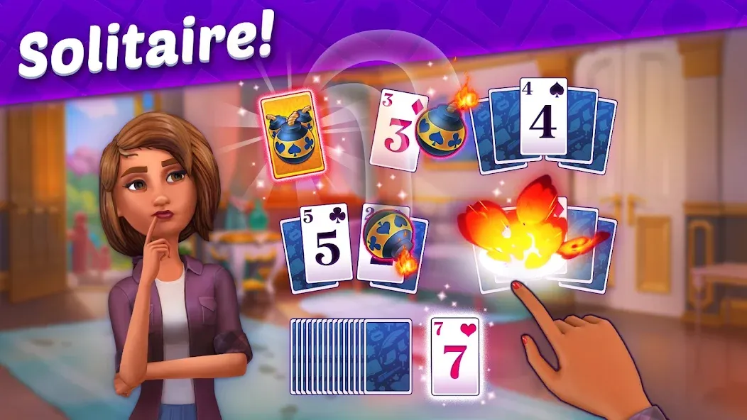 Скачать Solitaire Story - Ava's Manor на Андроид с модом — Безлимитные монеты и открыты уровни — скриншот 3 Скачать Solitaire Story - Ava's Manor на Андроид с модом — Безлимитные монеты и открыты уровни — скриншот 3