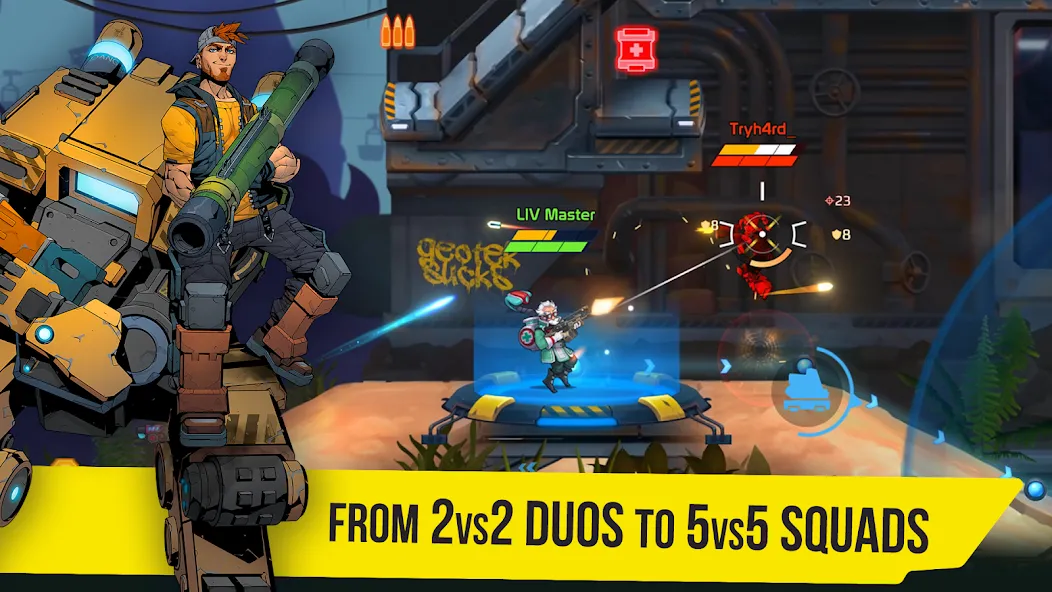 SquadBlast MOD APK скачать на Андроид — Безлимитные ресурсы и улучшенное оружие — скриншот 2