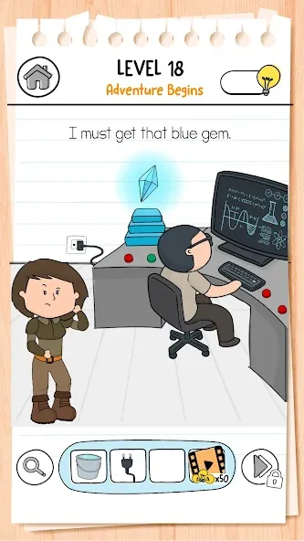 Мод Brain Test 3: Tricky Quests — Безлимитные подсказки и все уровни, скачать APK — скриншот 1