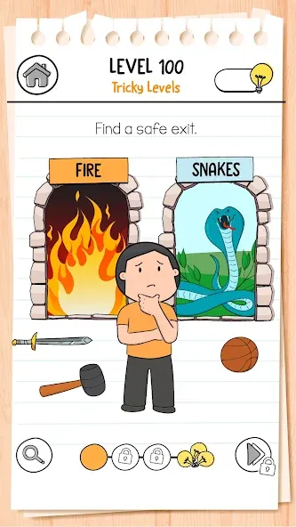 Мод Brain Test 3: Tricky Quests — Безлимитные подсказки и все уровни, скачать APK — скриншот 3